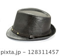 leather cowboy hat on a white background 128311457