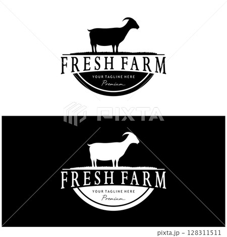 vintage organic animal farm logo premium retro silhouette for business, livestock, labels and badges. vintage organic animal farm logo premium retro silhouette for business, livestock, labels and badges. 128311511