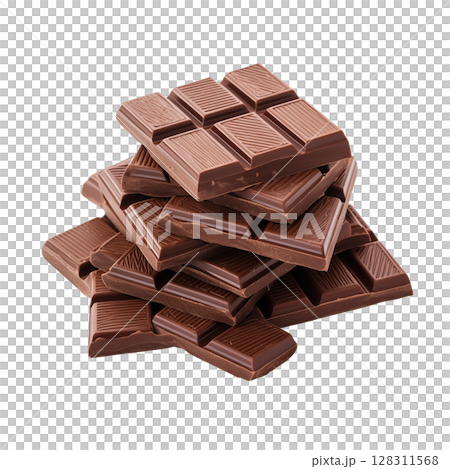 Chocolate on a transparent background Chocolate on a transparent background 128311568