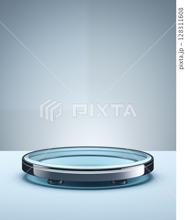 Glass podium in science laboratory 128311608