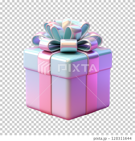 pastel gift box on a transparent background 128311644