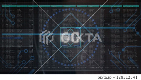 6g text and microprocessor connections against data processing on black background 6g text and microprocessor connections against data processing on black background 128312341