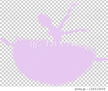 芭蕾舞女星跳舞芭蕾淺紫色剪影 128313059