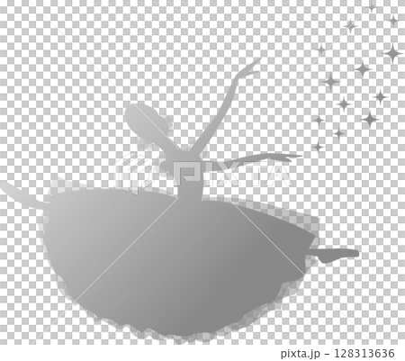 Ballerina dancing ballet, gray gradation silhouette 128313636