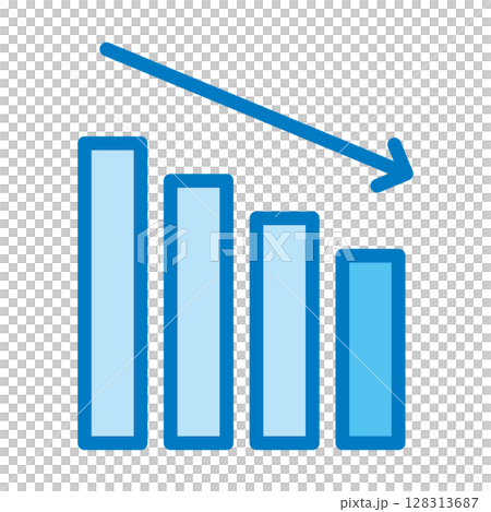 Graph Single Decline Down Arrow Down Blue Graph Single Decline Down Arrow Down Blue 128313687
