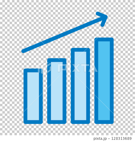 Graph single rise rising arrow growth blue 128313689
