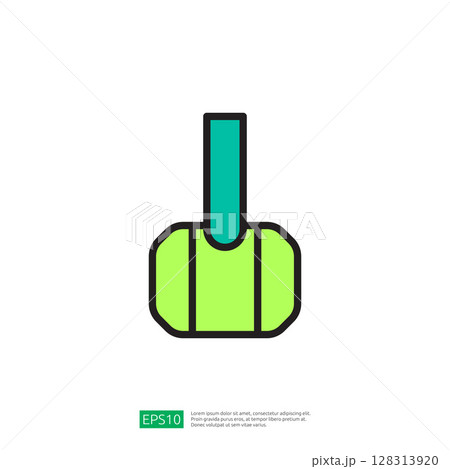 Green Icon of a Gardening Shovel with a Handle Used for Digging and Cultivating Soil in Modern Farming Practices 128313920
