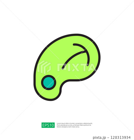 Bright Green Bean Icon Representing Healthy Farming and Organic Growth in Agricultural Practices 128313934