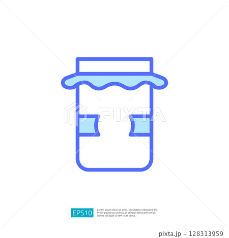 Simple Icon of a Jar with a Lid Representing Fresh Produce Storage in Agriculture Simple Icon of a Jar with a Lid Representing Fresh Produce Storage in Agriculture 128313959
