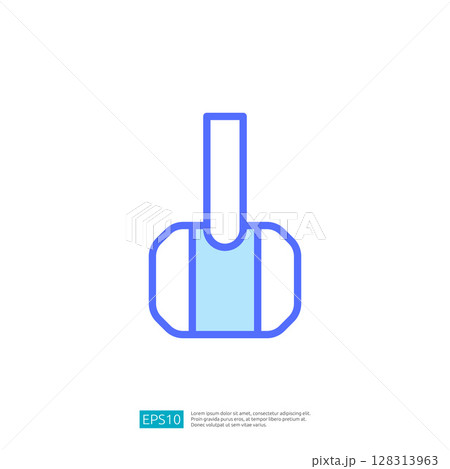 Simple Icon of a Shovel Tool Representing Farming and Agriculture in a Minimalist Line Drawing Style 128313963