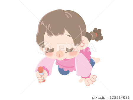 お絵かきする小さな女の子 お絵かきする小さな女の子 128314051