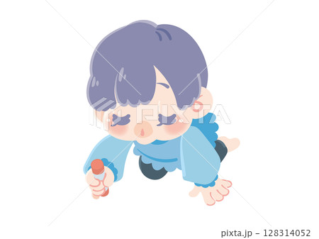 お絵かきする小さな男の子 お絵かきする小さな男の子 128314052