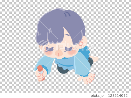 お絵かきする小さな男の子 お絵かきする小さな男の子 128314052