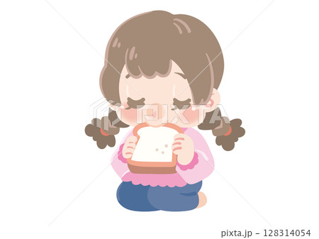 食パンを食べる女の子 128314054