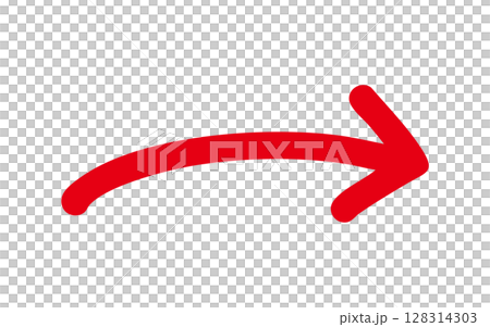 箭頭單紅色手寫水平下一步 128314303
