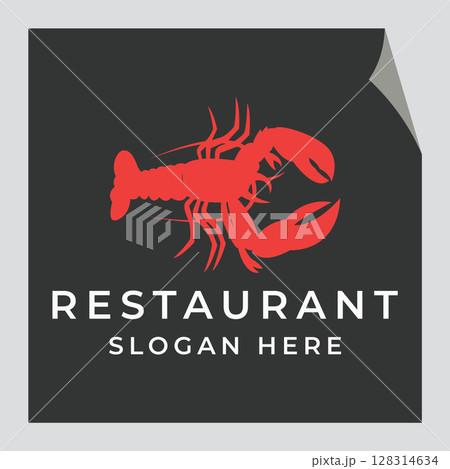 Distressed Lobster Logo Series 128314634