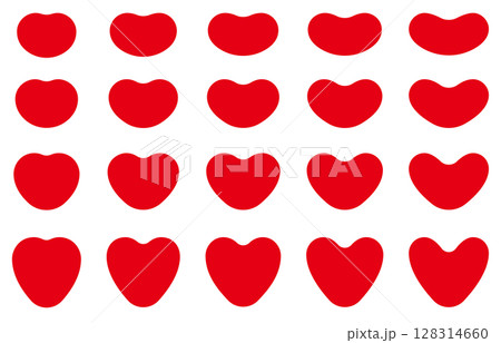 様々な形のハートマークアイコンのベクターイラストセット 128314660