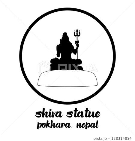 Circle Icon Shiva Statue. Vector illustration 128314854