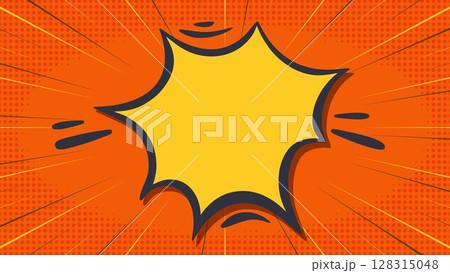 Comic background halftone and speech bubble Comic background halftone and speech bubble 128315048