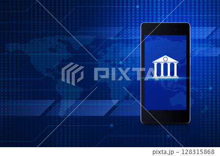 Mobile banking concept, Elements of this image furnished by NASA 128315868