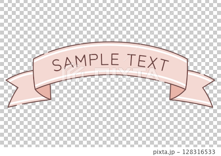 Cute pink hand drawn ribbon illustration Cute pink hand drawn ribbon illustration 128316533