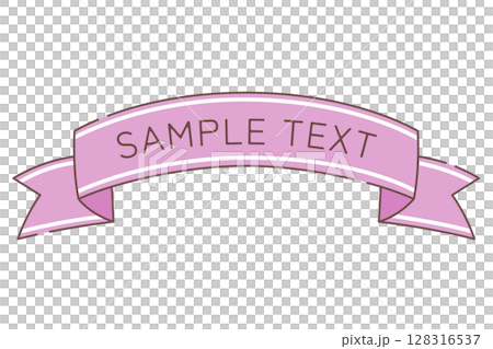 Purple cute hand drawn ribbon illustration 128316537