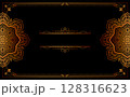 vintage background with golden frame mandala ornament 128316623