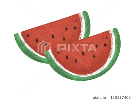 カットしたスイカのイラスト 128317408