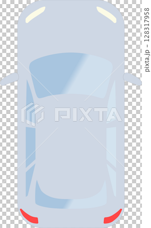 灰色のスポーツカーを上から見たイラスト 128317958