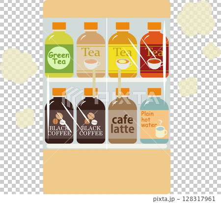 ホットペットボトル飲料 128317961