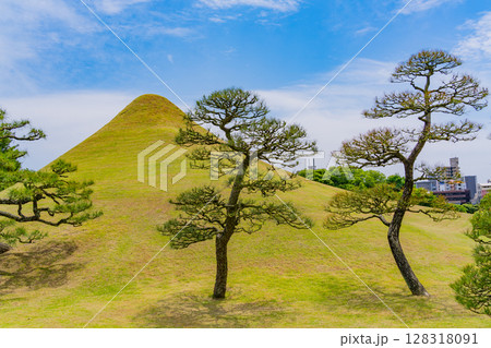 (熊本県)水前寺成趣園(水前寺公園) 富士築山 (熊本県)水前寺成趣園(水前寺公園) 富士築山 128318091