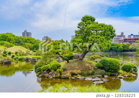 （熊本県）晴天下の水前寺成趣園 128318225