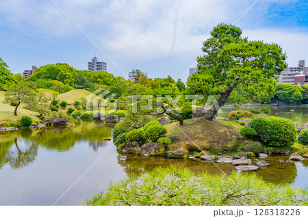 （熊本県）晴天下の水前寺成趣園 128318226