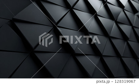 黒のピラミッドタイルが連なる背景 128319067