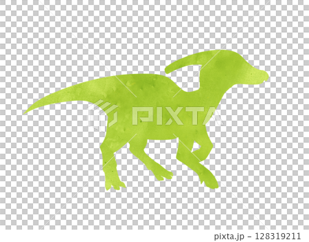 Parasaurolophus watercolor silhouette 128319211
