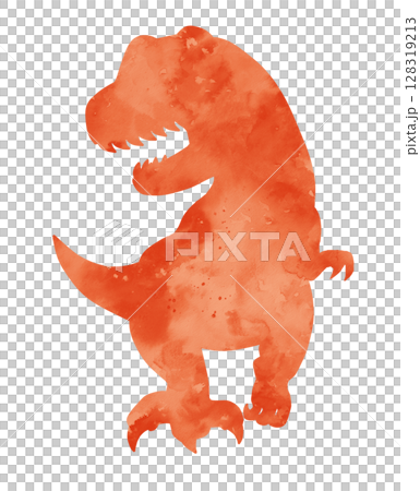 霸王龍的水彩剪影 128319213