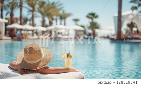 贅沢な夏の休日、リゾートホテルでのバカンス 128319341
