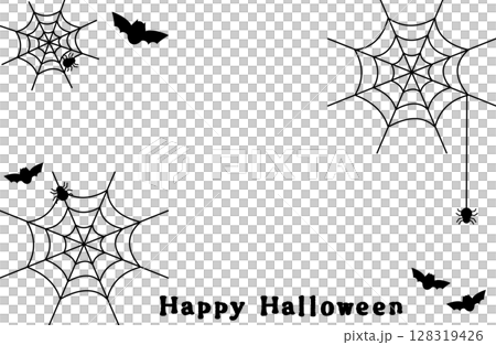 Spooky spider web frame Spooky spider web frame 128319426