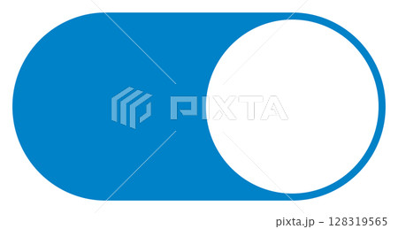 シンプルなトグルボタン、Webやアプリのスイッチ、ONの状態 128319565