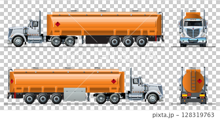 Vector realistic tanker truck template isolated 128319763