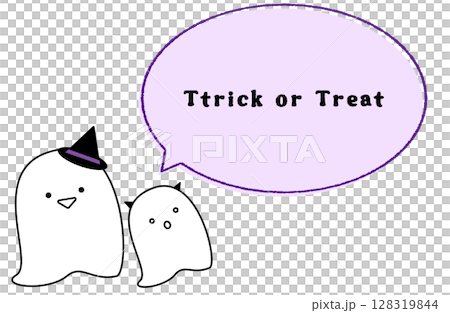 Ghosts saying Trick or Treat Ghosts saying Trick or Treat 128319844