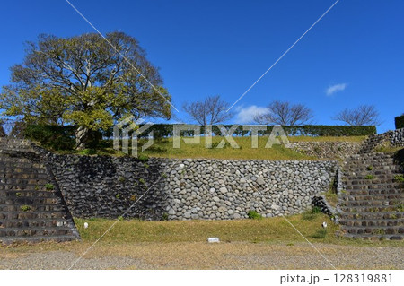 他の城にはない 全国的にも珍しい河原の丸石を用いた石垣 横須賀城跡 128319881