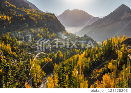 Hunza vallage, the fairytale mountain city tourist city of pakistan 128320208