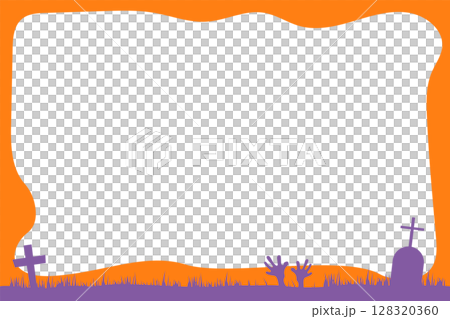 ハロウィンのシンプル背景フレーム素材 128320360