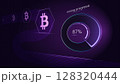 Futuristic bitcoin mining progress 87 percent digital dashboard 128320444