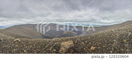 Hverfjall volcano crater ridge Iceland Hverfjall volcano crater ridge Iceland 128320604