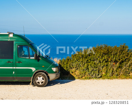 Camper car on Cape San Antonio, Spain 128320851