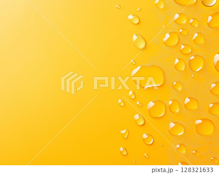 Abstract vibrant background with water droplets and yellow texture for modern design 128321633