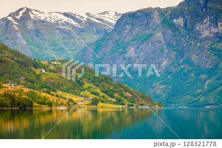 Mountains and fjord in Norway, Mountains and fjord in Norway, 128321778