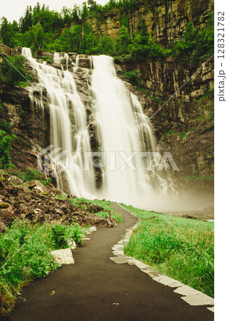 Skjervsfossen Waterfall - Norway Skjervsfossen Waterfall - Norway 128321782